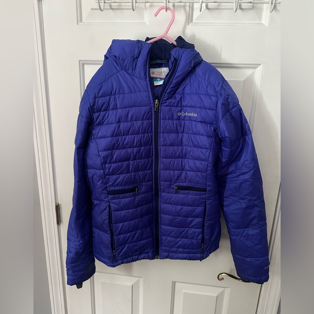 Columbia purple Powder Pillow hybrid winter jacket